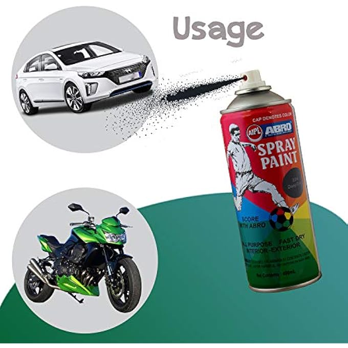 Abro SP-304 MULTIPURPOSE COLOUR SPRAY PAINT CAN FOR CARS AND BIKES (400ML, DEEP GRAY, 1 PC) - Image 4